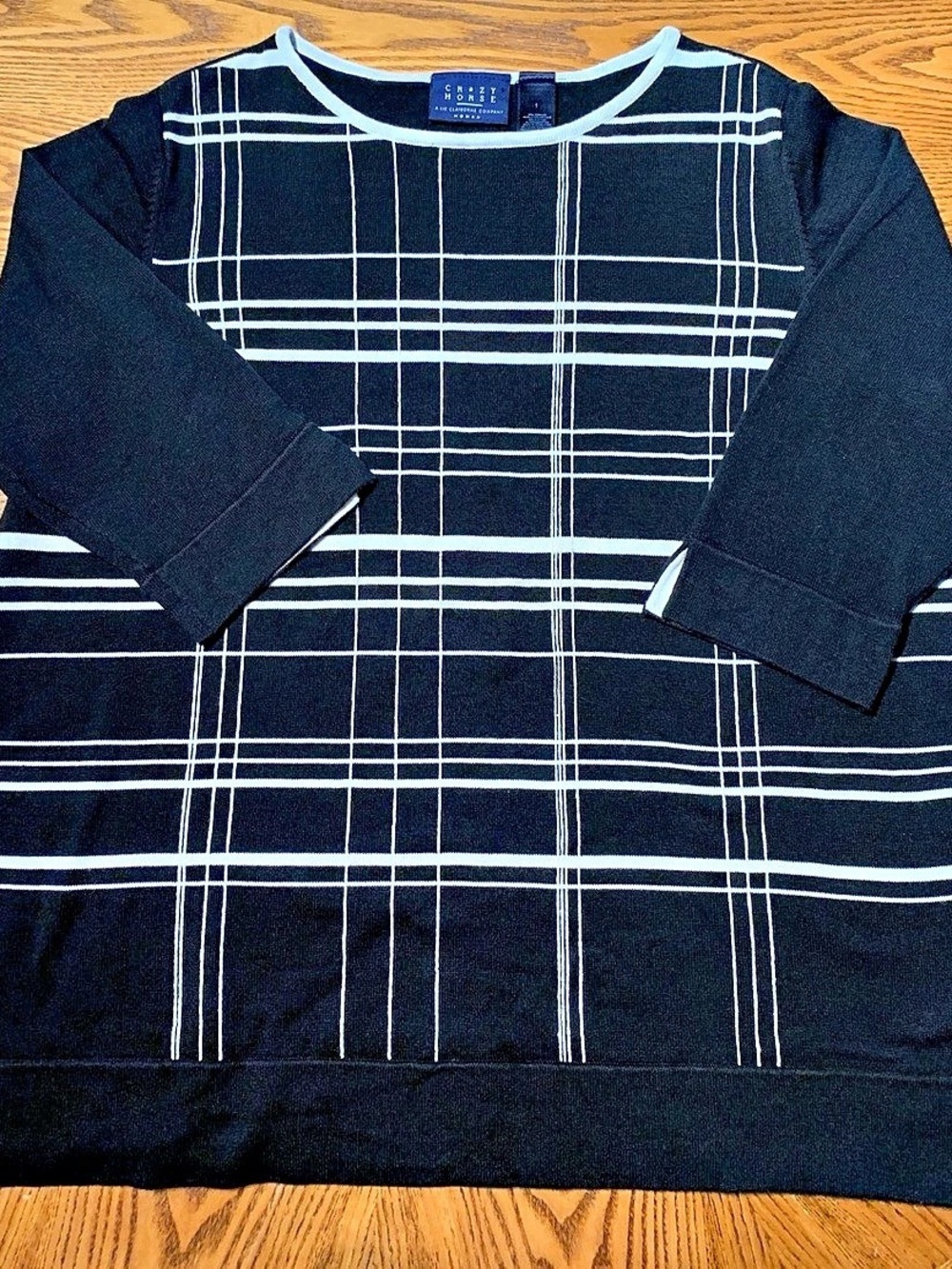 Crazy Horse Plaid Tunic Black & White Size 1 Like New